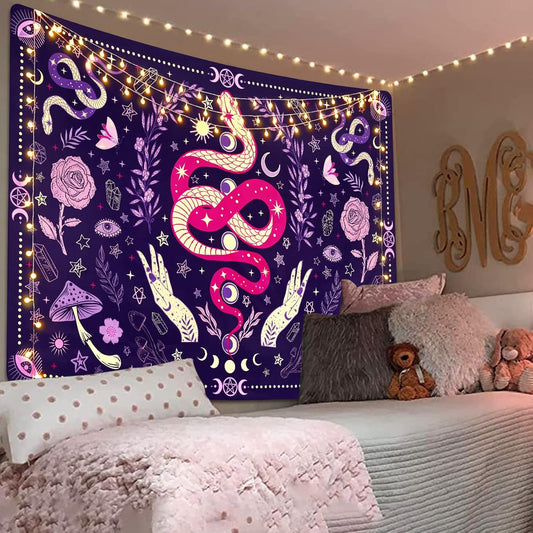 Snake of Transformation — Mystical Boho Wall Hanging