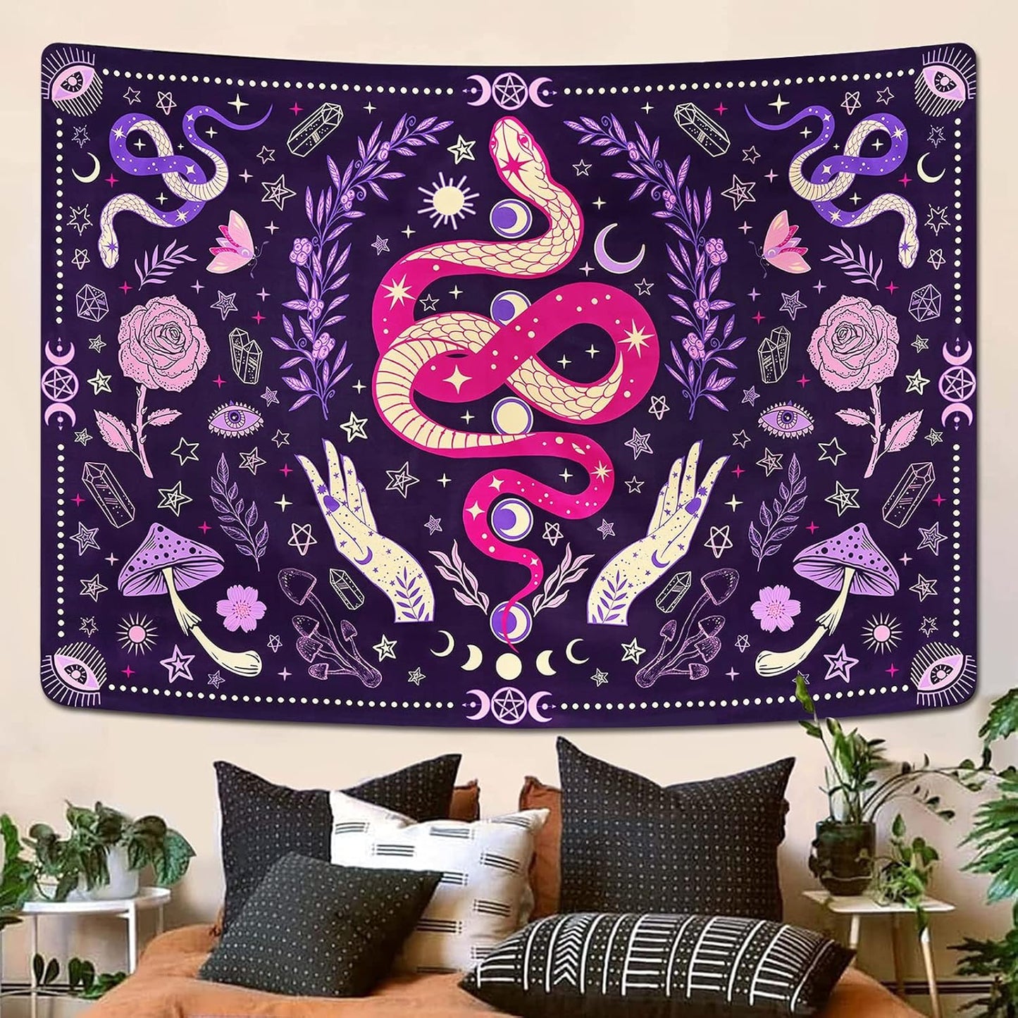 Serpent of Transformation — Mystical Bohemian Tapestry