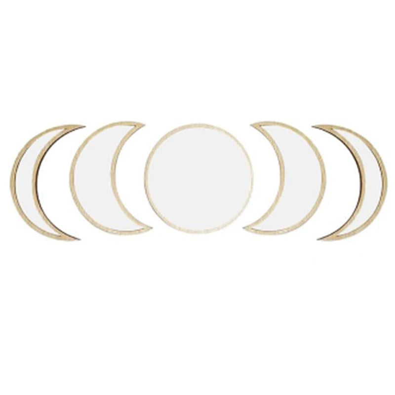 Moonlit Harmony — 5‑Piece Lunar Phase Mirror Set