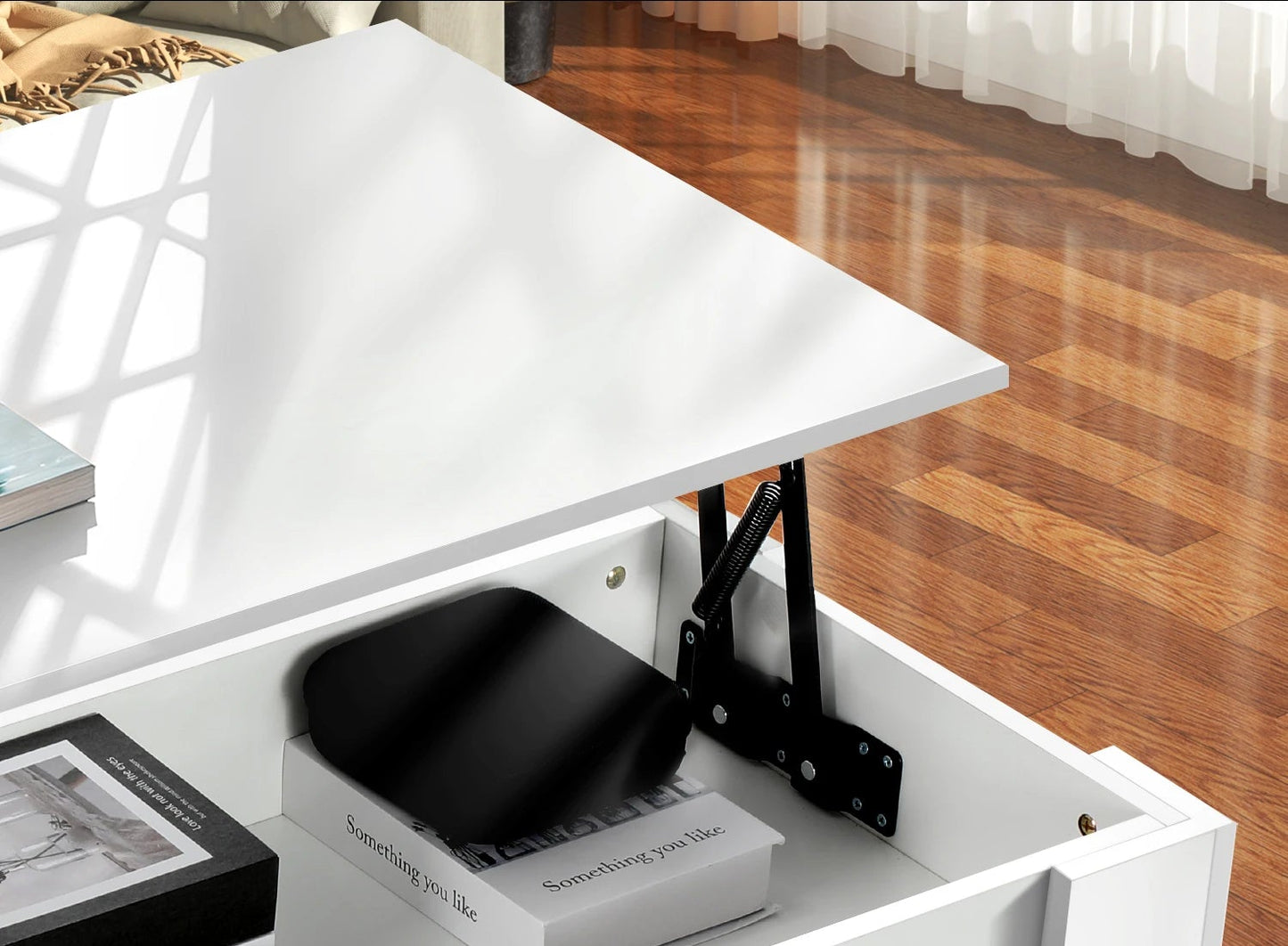 Lumi Lift‑Top Coffee Table — Hidden Storage & Workspace