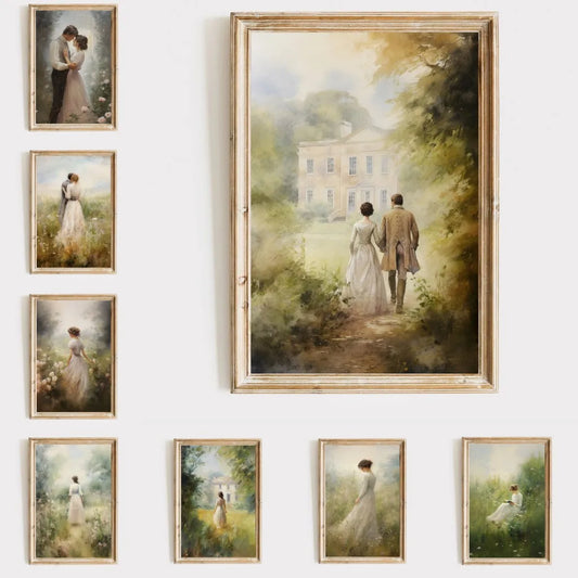 Pride & Prejudice Wall Art – Romantic Cottagecore Canvas Prints