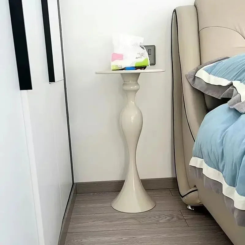 Celeste Pedestal Side Table — Black or White