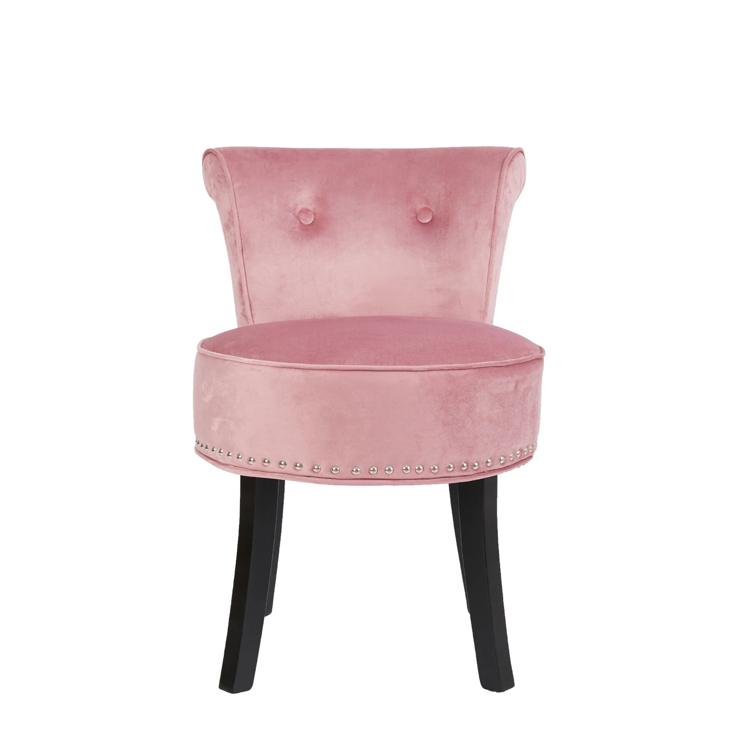 Coquette Vanity Stool — Velvet Button‑Back
