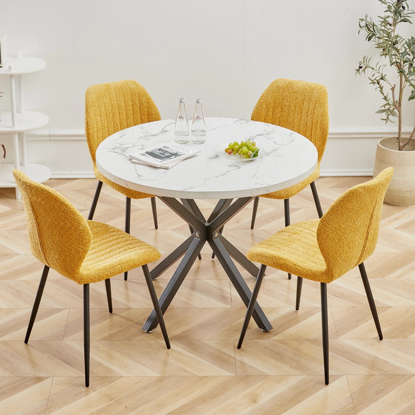 Aurelia Round Marble‑Effect Dining Table