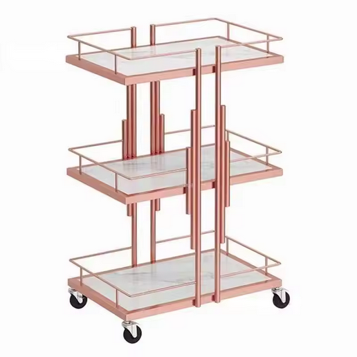 Gilded Beauty Cart — 3‑Tier Rolling Organizer