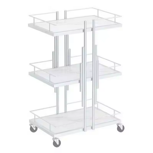 Gilded Beauty Cart — 3‑Tier Rolling Organizer