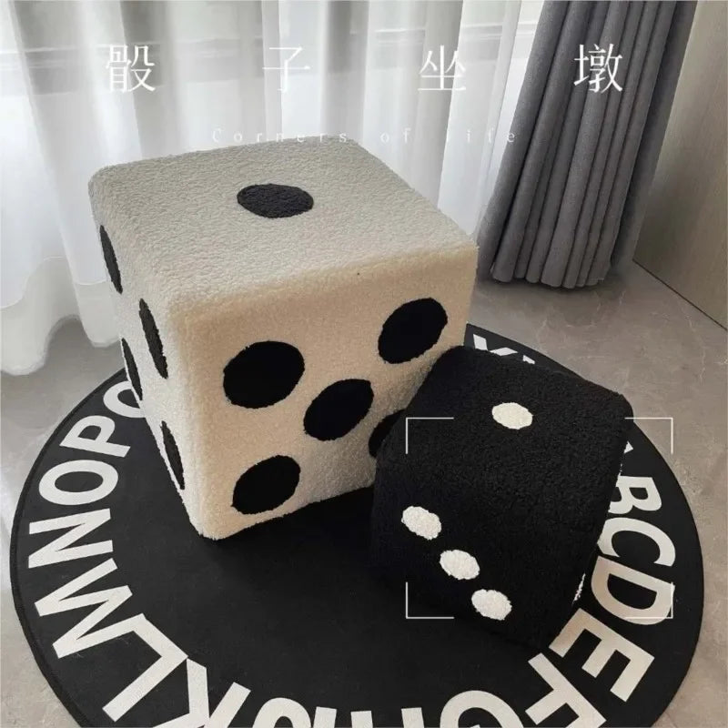 Gracy Girl Dice Cube Stool Set — Lamb Wool Finish
