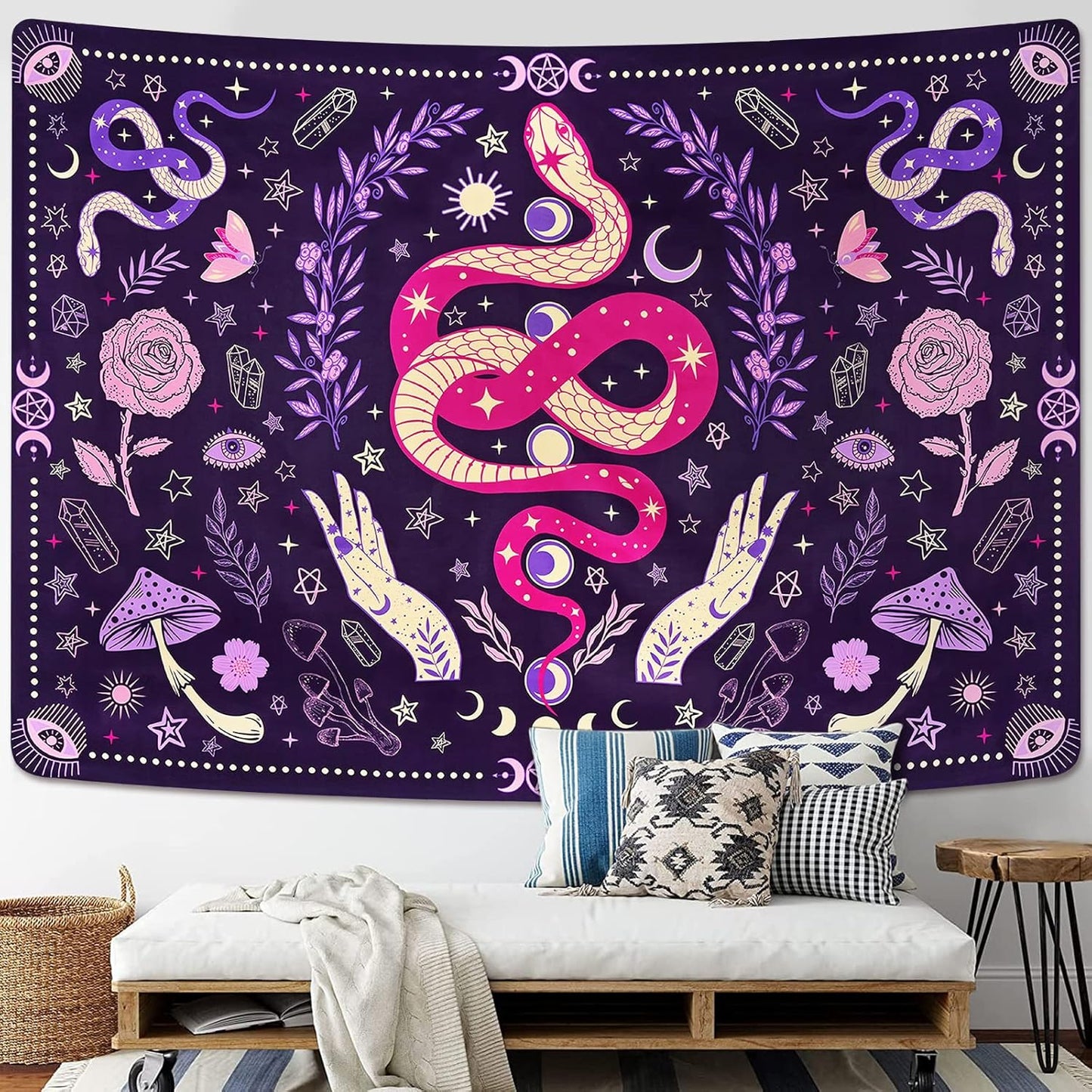 Serpent of Transformation — Mystical Bohemian Tapestry