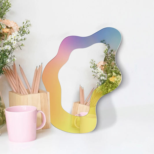 Gracy Girl Prism Wave Mirror — Iridescent Acrylic