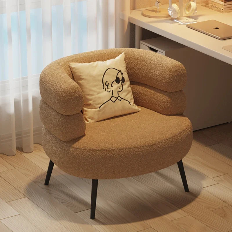 Chérie Hug Lounge Chair — Bouclé Round‑Back