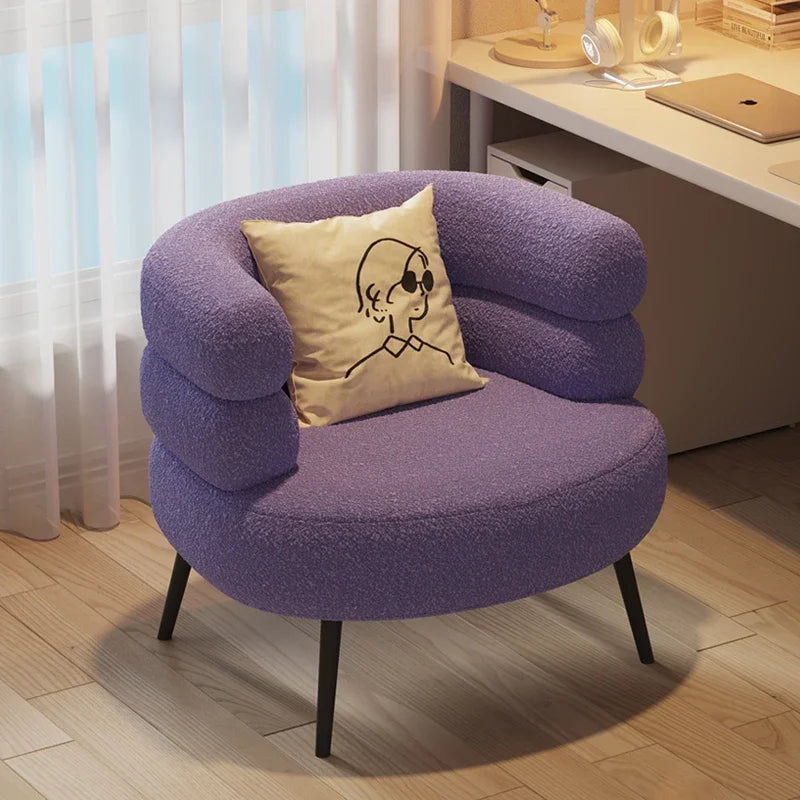 Chérie Hug Lounge Chair — Bouclé Round‑Back