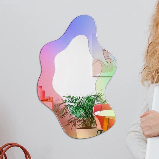 Gracy Girl Prism Wave Mirror — Iridescent Acrylic
