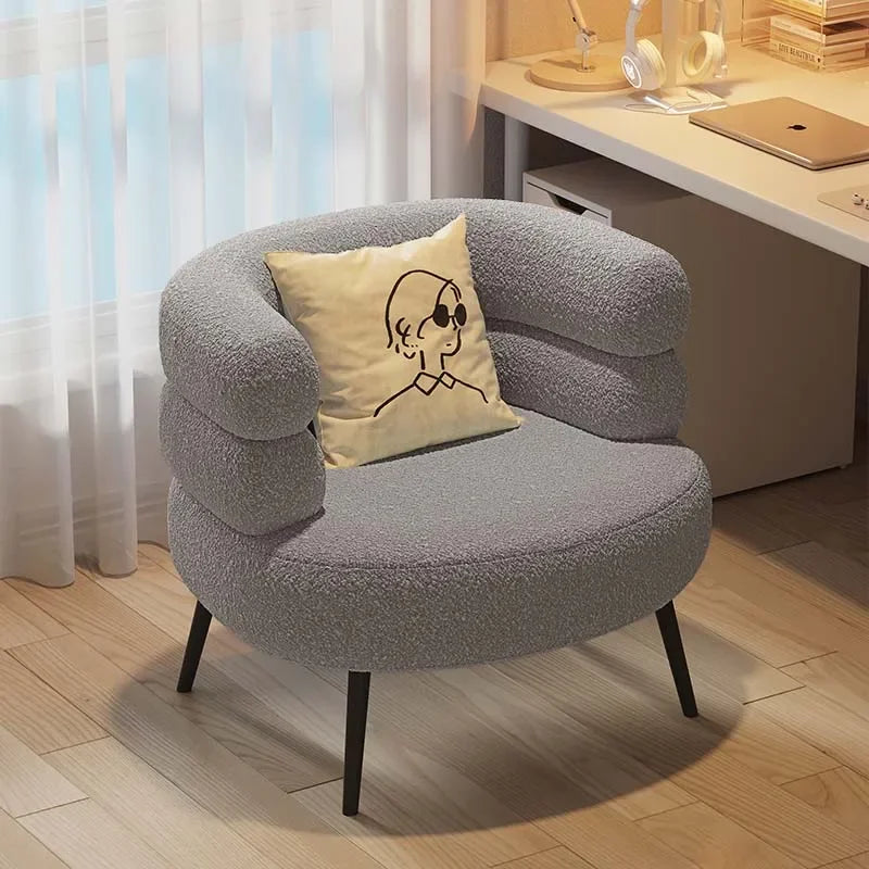 Chérie Hug Lounge Chair — Bouclé Round‑Back