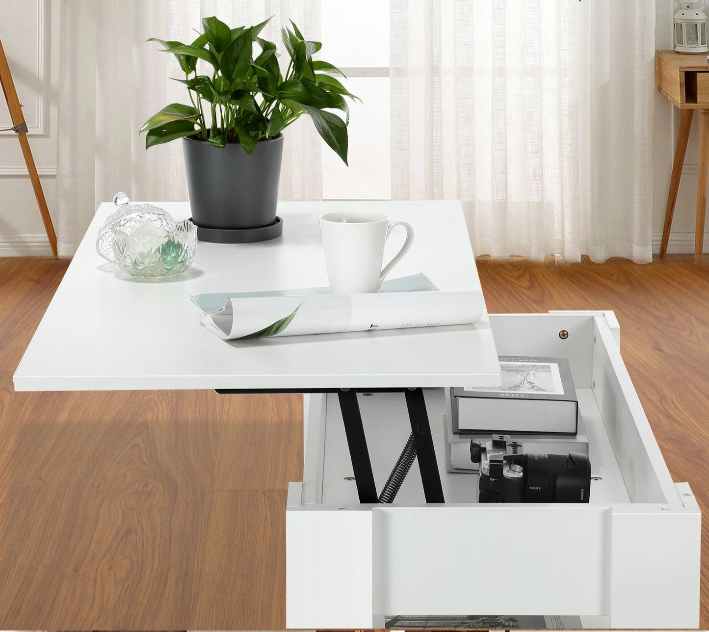 Lumi Lift‑Top Coffee Table — Hidden Storage & Workspace