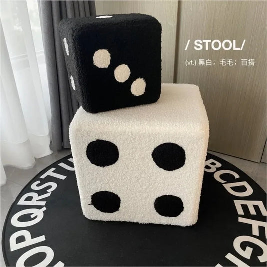 Gracy Girl Dice Cube Stool Set — Lamb Wool Finish