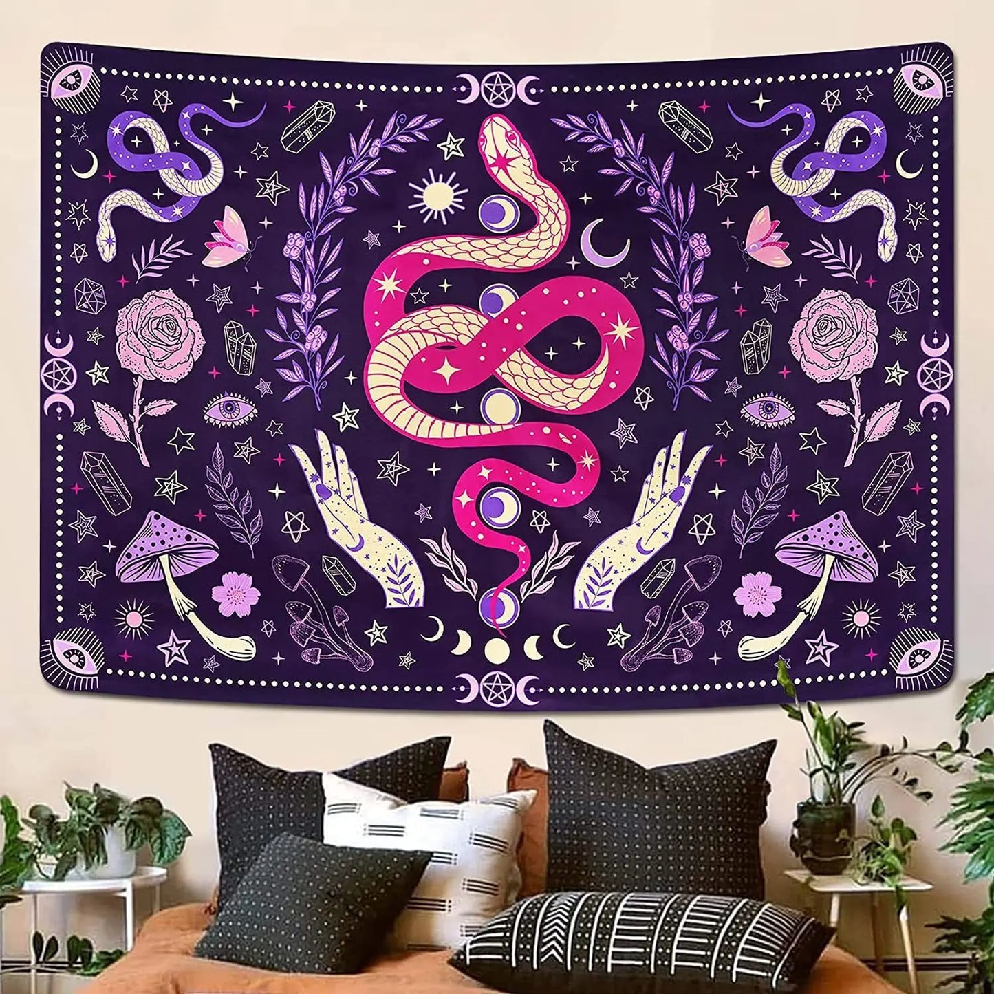 Serpent of Transformation — Mystical Bohemian Tapestry