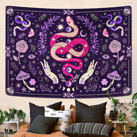Serpent of Transformation — Mystical Bohemian Tapestry