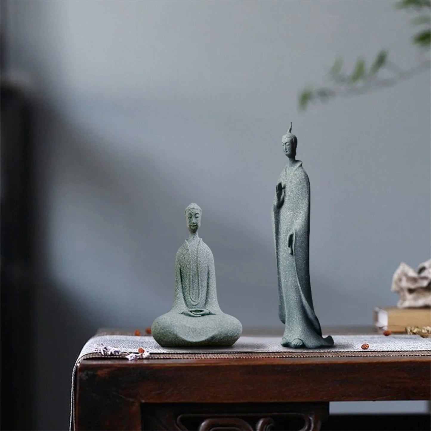 Tranquil Essence — Stone Buddha Figurine