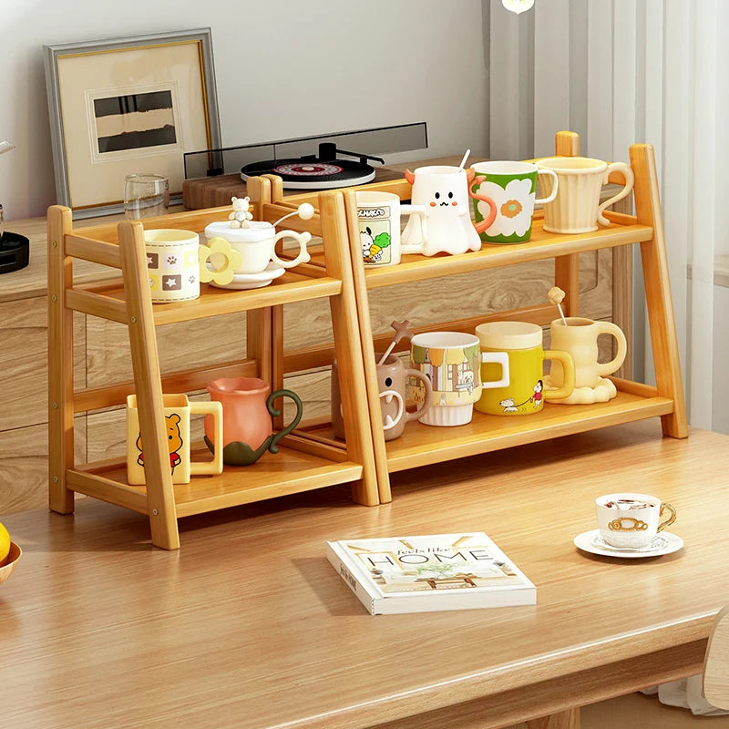 Willow Hearth Two-Tier Wooden Shelf ✨🌿 – Cottagecore Organizer for Kitchen & Home