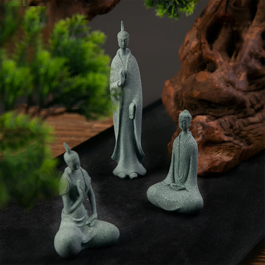 Tranquil Essence — Stone Buddha Figurine