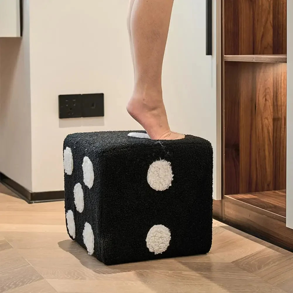 Gracy Girl Dice Cube Stool Set — Lamb Wool Finish