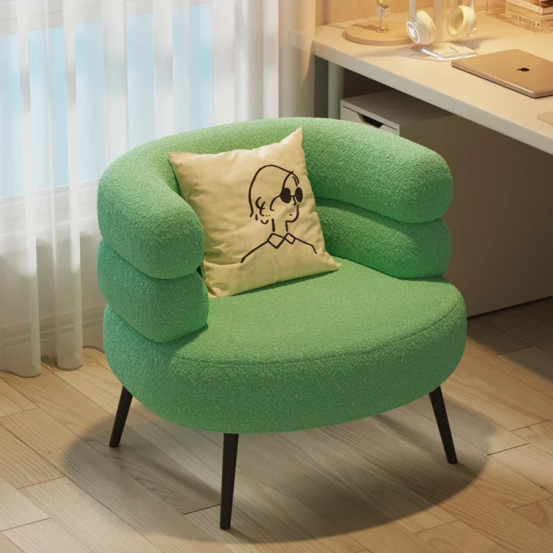 Chérie Hug Lounge Chair — Bouclé Round‑Back