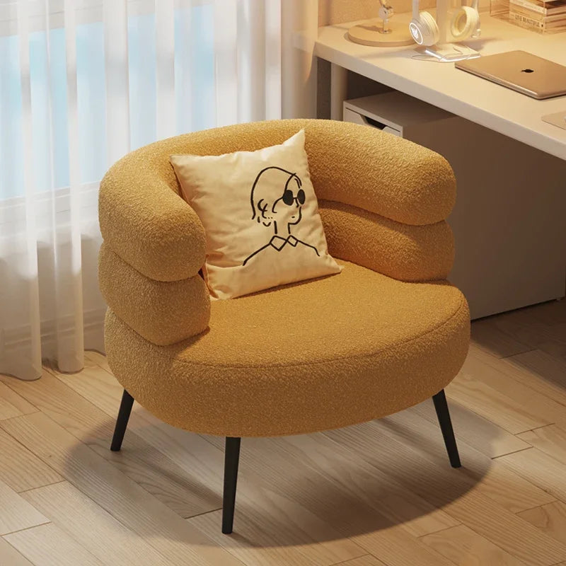 Chérie Hug Lounge Chair — Bouclé Round‑Back