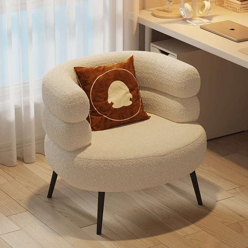 Chérie Hug Lounge Chair — Bouclé Round‑Back