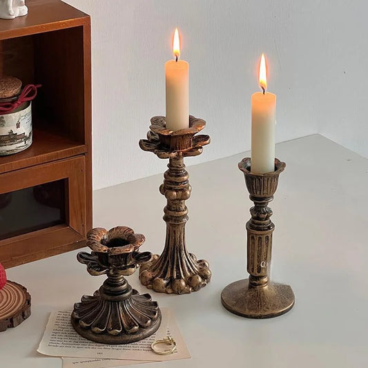 🖤 Gothic Glam Vintage Candle Holders