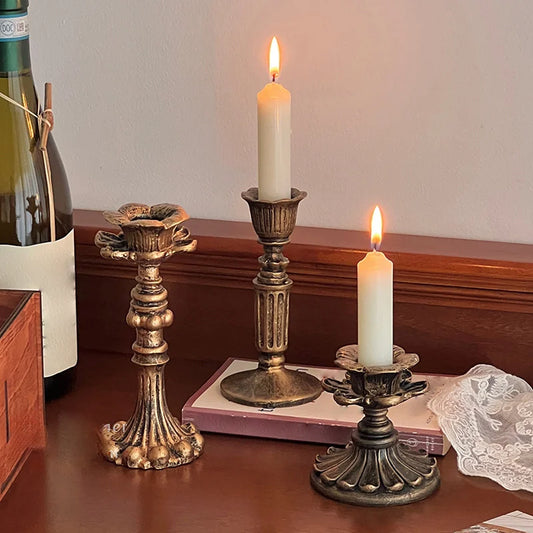 🖤 Gothic Glam Vintage Candle Holders