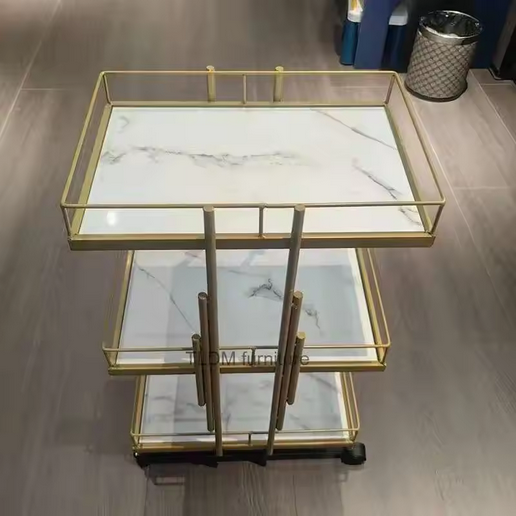 Gilded Beauty Cart — 3‑Tier Rolling Organizer