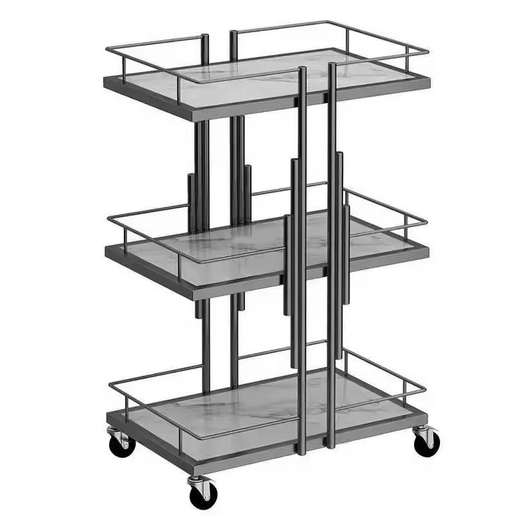 Gilded Beauty Cart — 3‑Tier Rolling Organizer