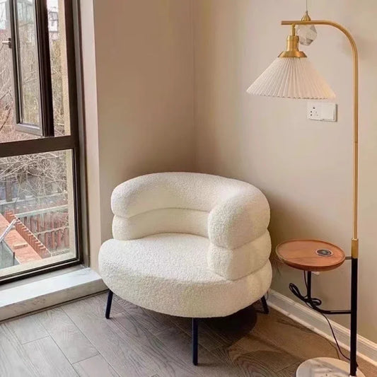 Chérie Hug Lounge Chair — Bouclé Round‑Back
