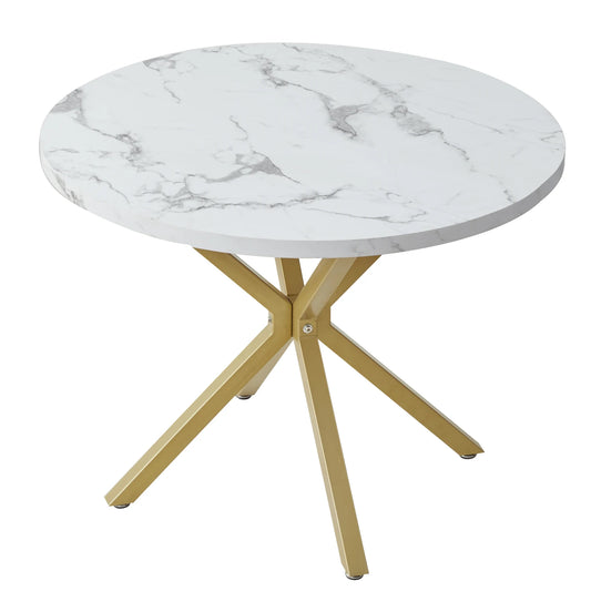 Aurelia Round Marble‑Effect Dining Table